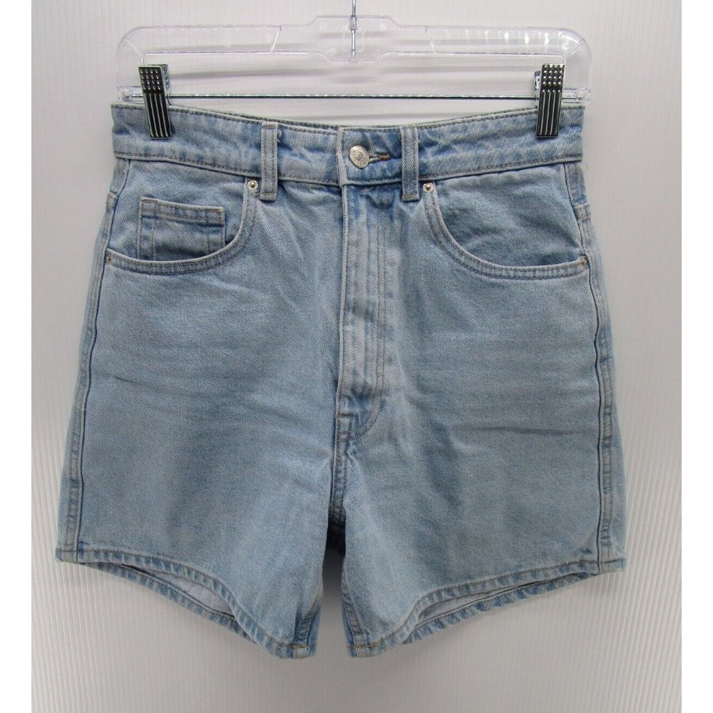 Zara Shorts 4 Mom High Rise Denim Preppy Casual Cotton Light Wash